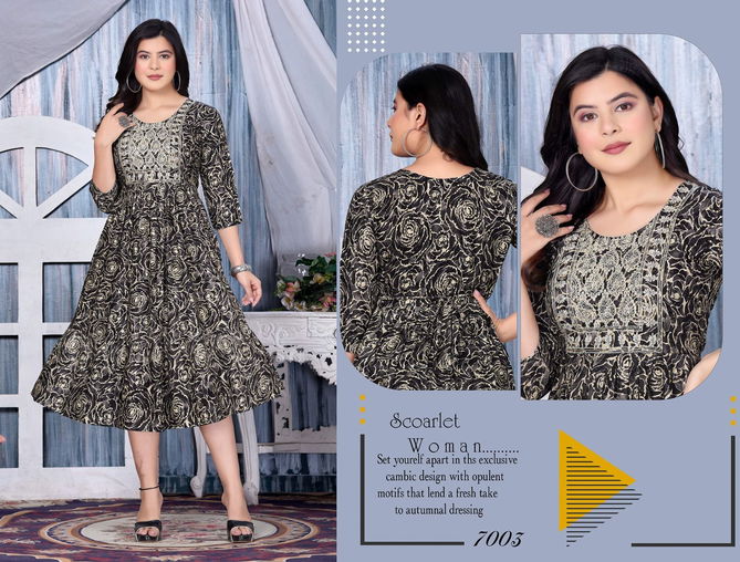 Ft Flower Fashion Foil Printed Embroidered Kurtis Catalog
